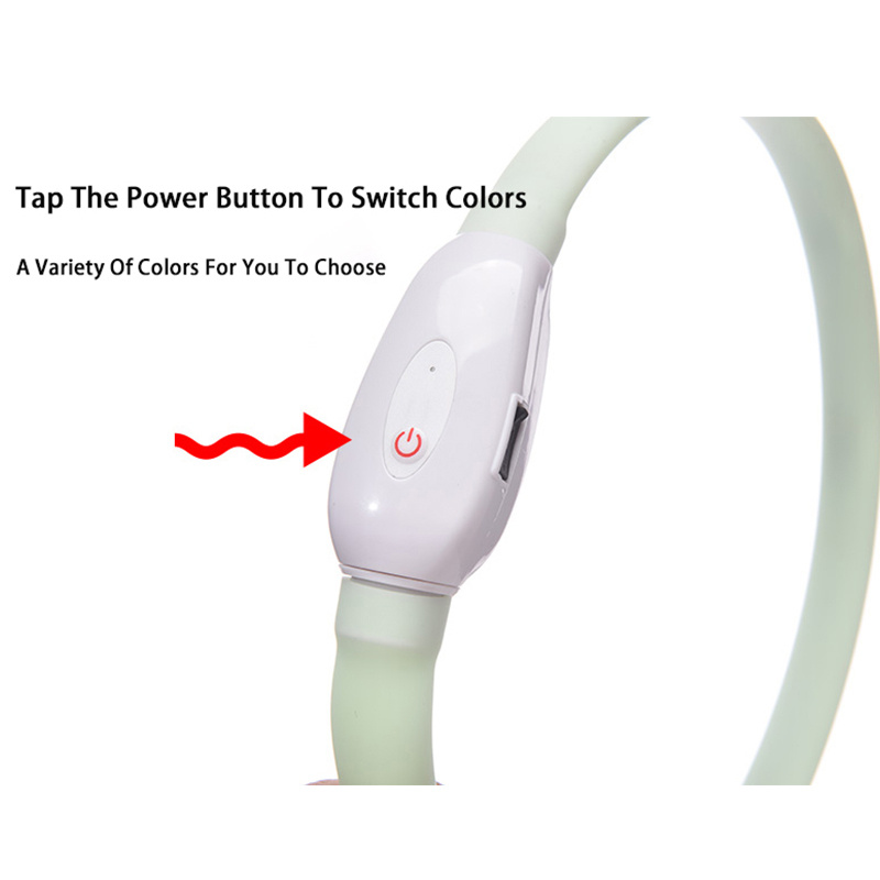 Dog Pet Luminous Led Collar Usb Rechargeable Silicone Collar Luminous Dog Leash Pet Supplies - Image 6
