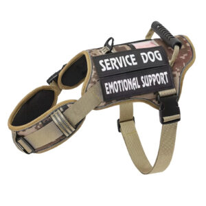 Tactical Service Dog Harness With Handle, No-Pull Adjustable Reflective Pet Vest Harness For Easy Walking And Training
