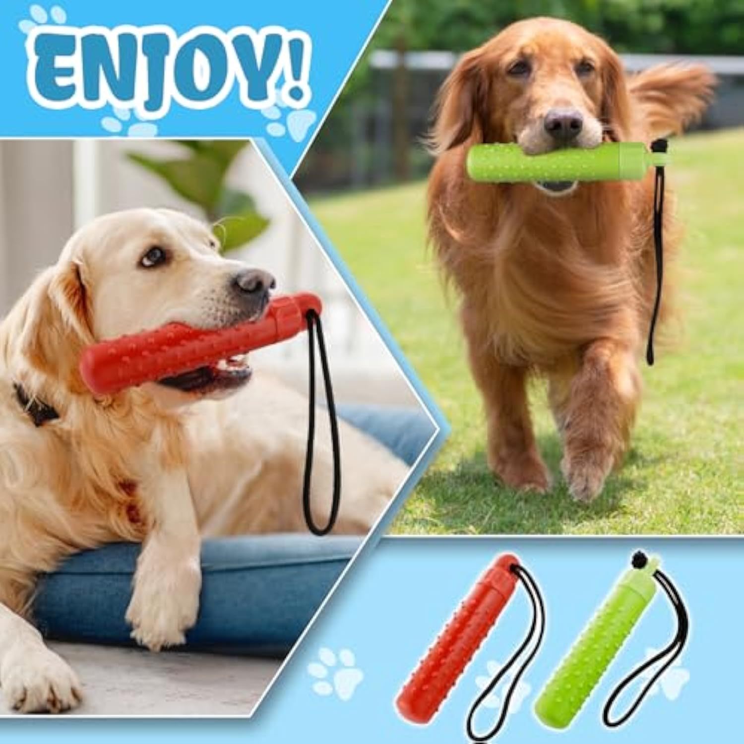 Floating Dog Pool Toys - Interactive Fetching Dog Water Toys For Hiding Food, Lightweight TPR Bumper Toys With Rope For Summer Outdoor Dogs Training Playing - Image 2