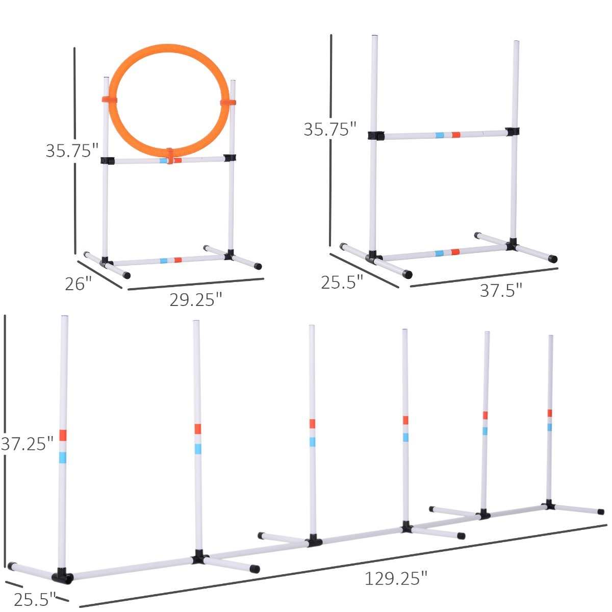 Portable Pet Agility Pet Training Set Dog Obstacle Exercise Adjustable Jump Ring High Jumper w/ Carry Bag - Image 4