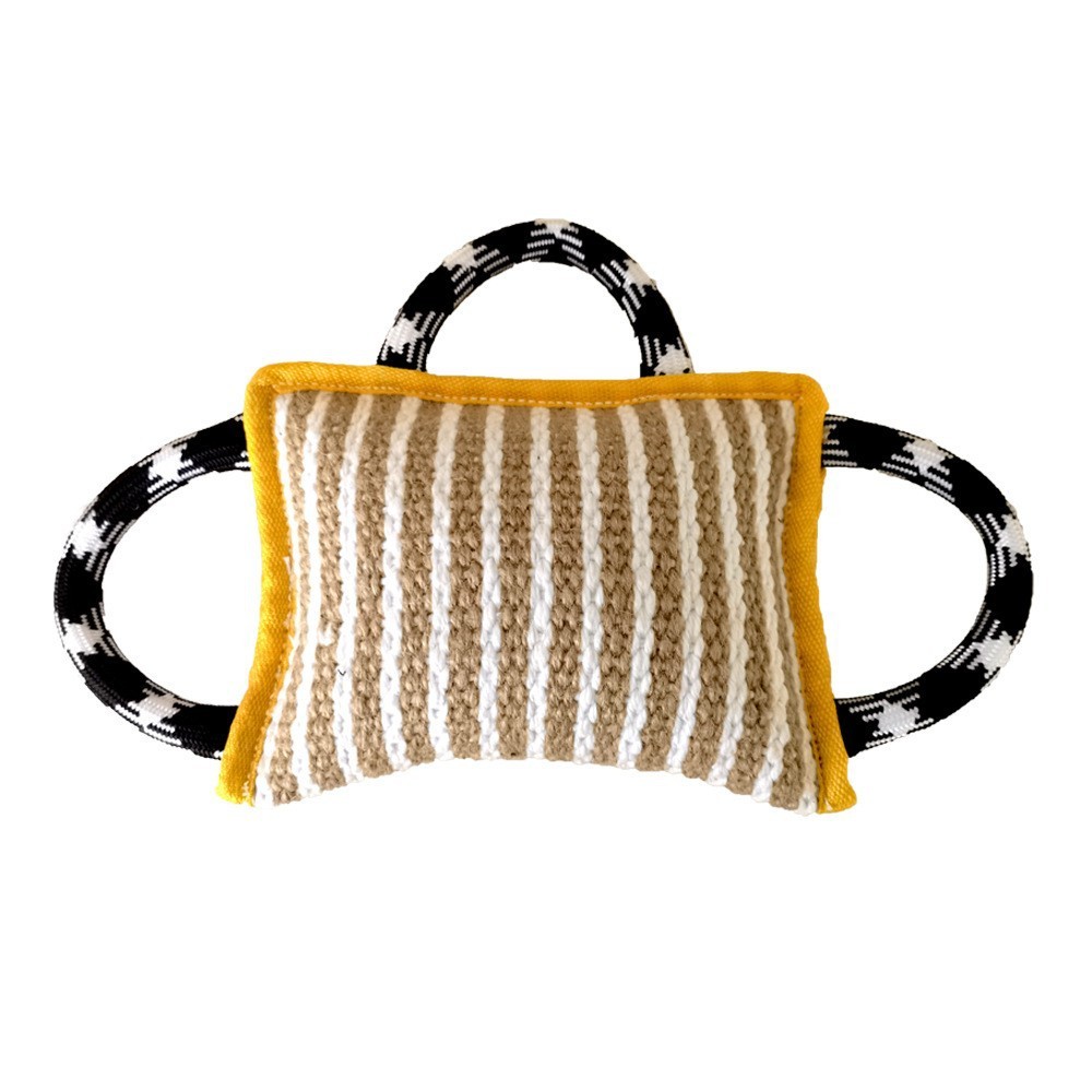 Dog Rope Toys Dog Jute Bite Pillow With 3 Strong Handles Tug Of War Dog Toy Perfect Pull Toy For Medium Large Dogs Training Interactive Playing - Image 10