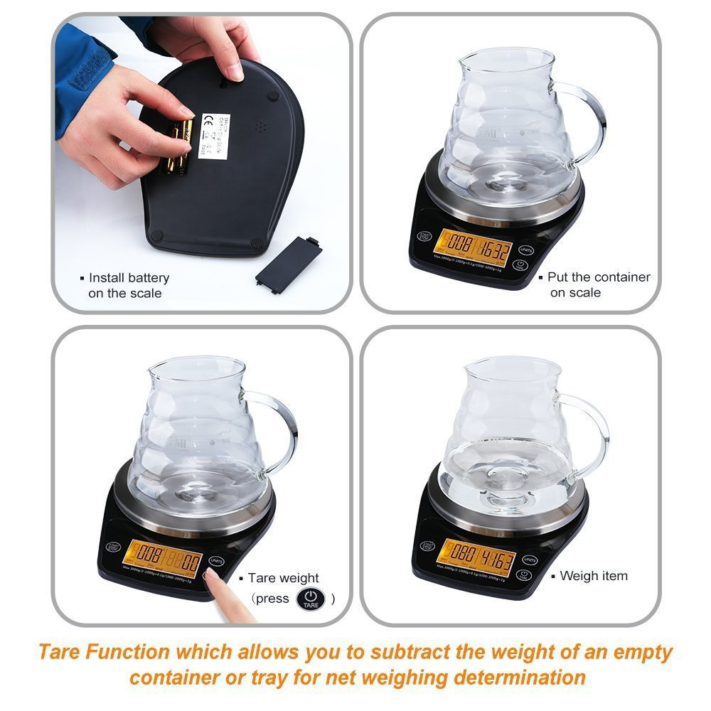 Multifunction LCD Digital Hand Drip Coffee Scale Kitchen Food Scale - Image 2
