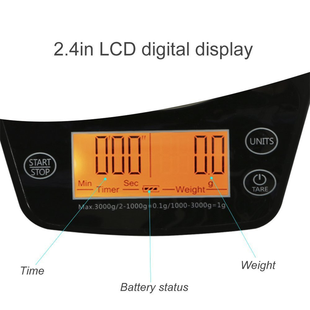 Multifunction LCD Digital Hand Drip Coffee Scale Kitchen Food Scale - Image 5