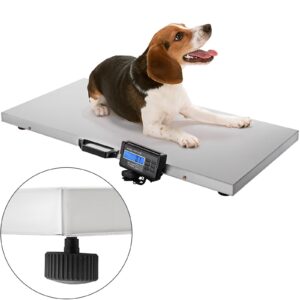 880Lbs X 0.2Lbs Livestock Scale Shipping Scales Large Platform 40.6x20.9Inch Stainless Steel Vet Scale Industrial Floor Scale Large Animal Dog Pig Scale Goat Weight Scale Pet Digital Scale